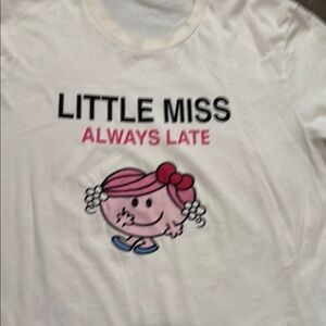 Little Miss Always Late Graphic Tee - White